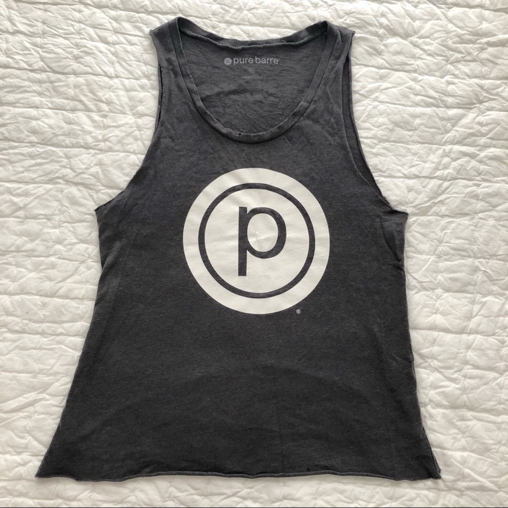 Pure Barre Distressed Gray Tank